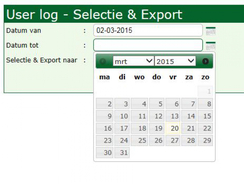 Exporteer meetgegevens